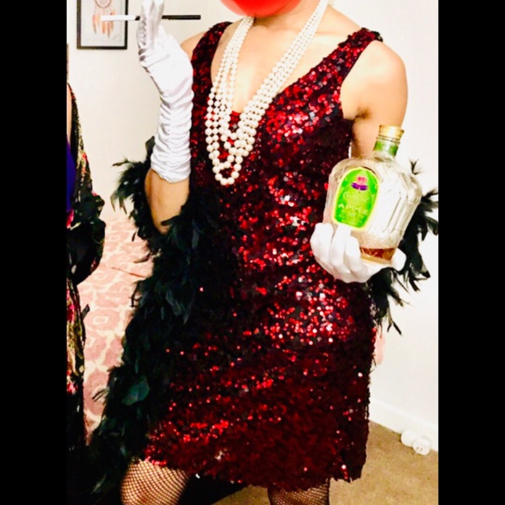 Dots Medium Red and Black Disco Dress